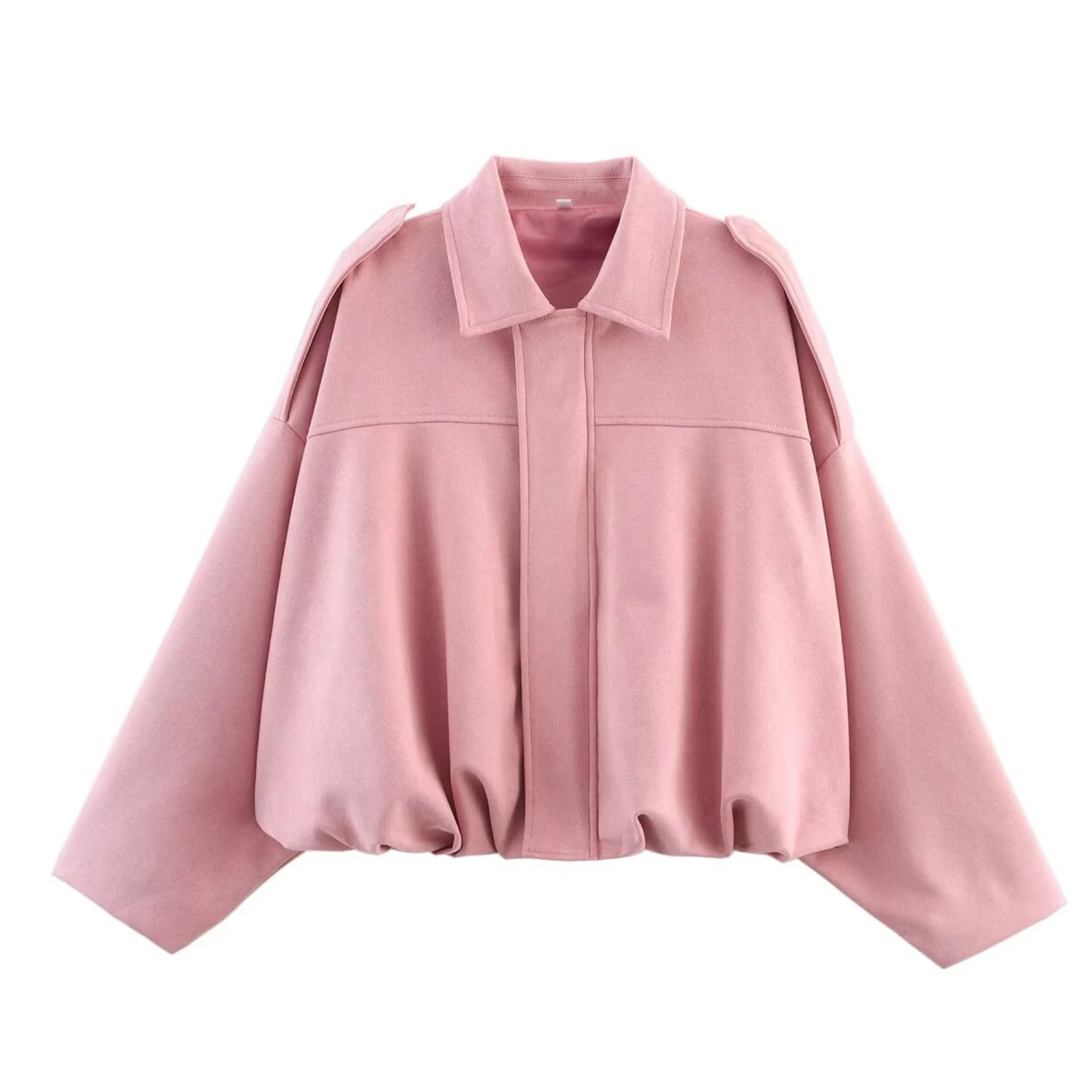 

Vintage Women Casual Top Jacket Jacket Solid Color Fashionable Sleeve Long Sleeved Jacket Elegant Loose Soft Outfits Jacket