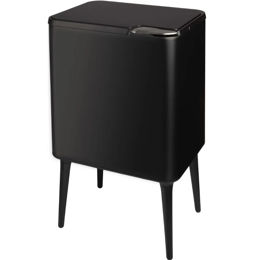

8.7-Gallon Polypropylene Trash Can with 3L Recycling Compost Bin Black