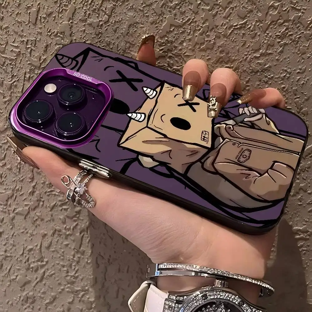 الكرتون ورقة رجل نمط الحالات الهاتف آيفون 17 16e 15 14 13 12 11 زائد برو ماكس ProMax الملونة يغطي