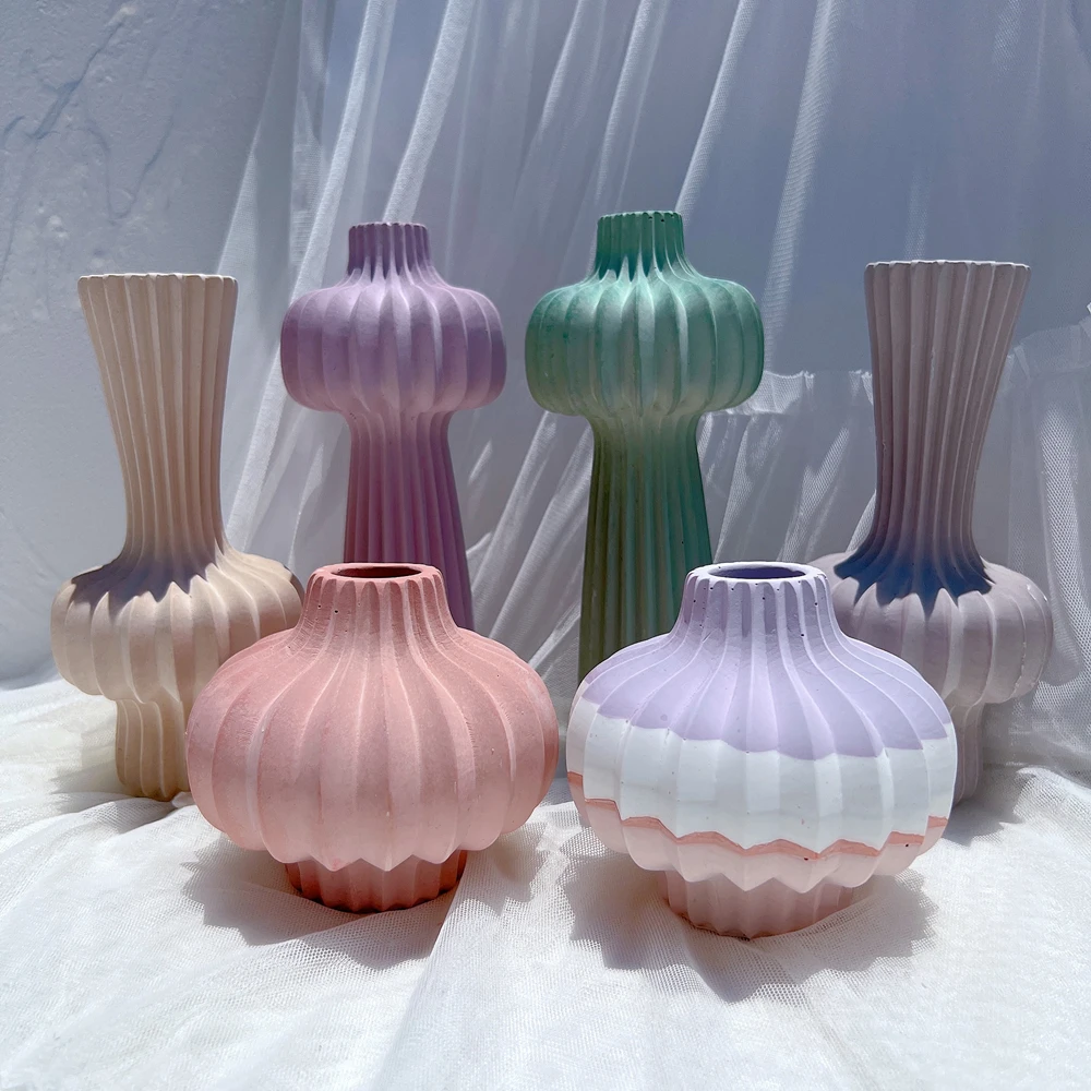 

Geometric Vase Silicone Mould DIY Flower Pot Craft Ornament Concrete Gypsum Epoxy Resin Casting Mould Gypsum Mould