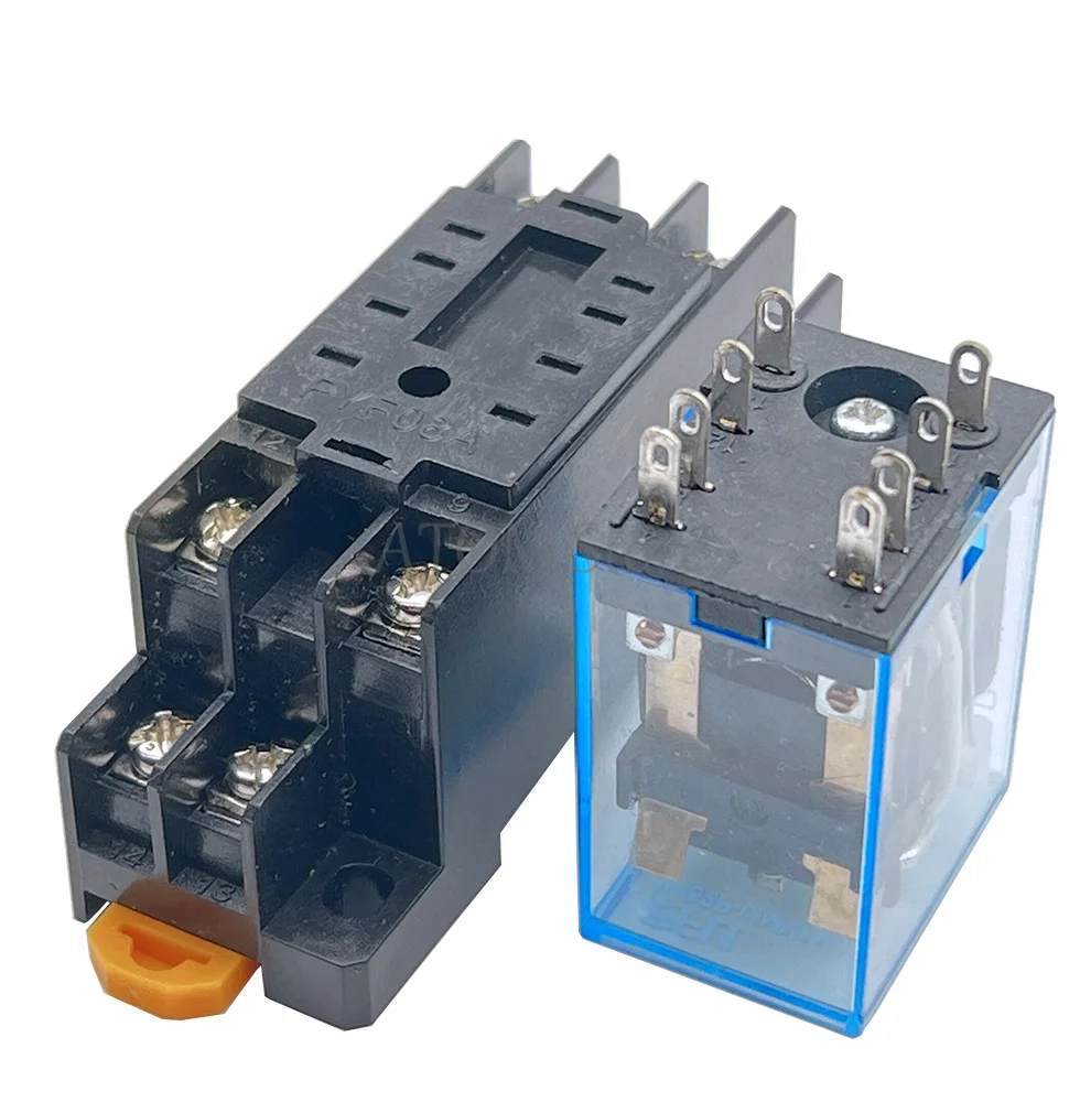 MY2P HH52P MY2 DPDTMiniature Coil Generalelectromagnetic intermediate relay switch withSocket Base LED AC 110V 220V DC 12V 24V