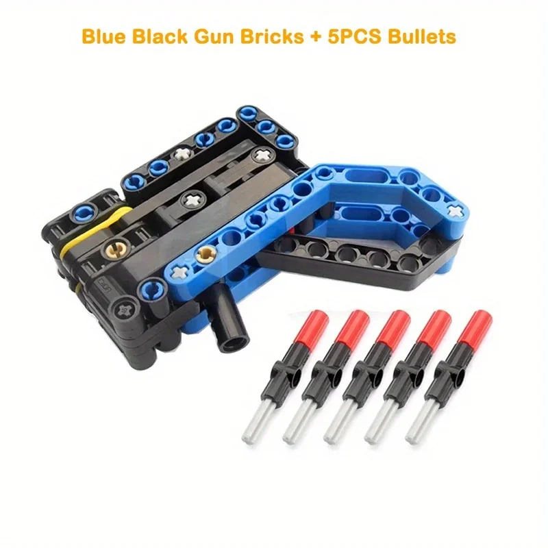 Modèle de pistolet à assembler technique, Mini blocs de construction, pièces d'éjecteur, jeu de pistolet avec balles de tir, jouets de bricolage, briques MOC, cadeaux pour enfants