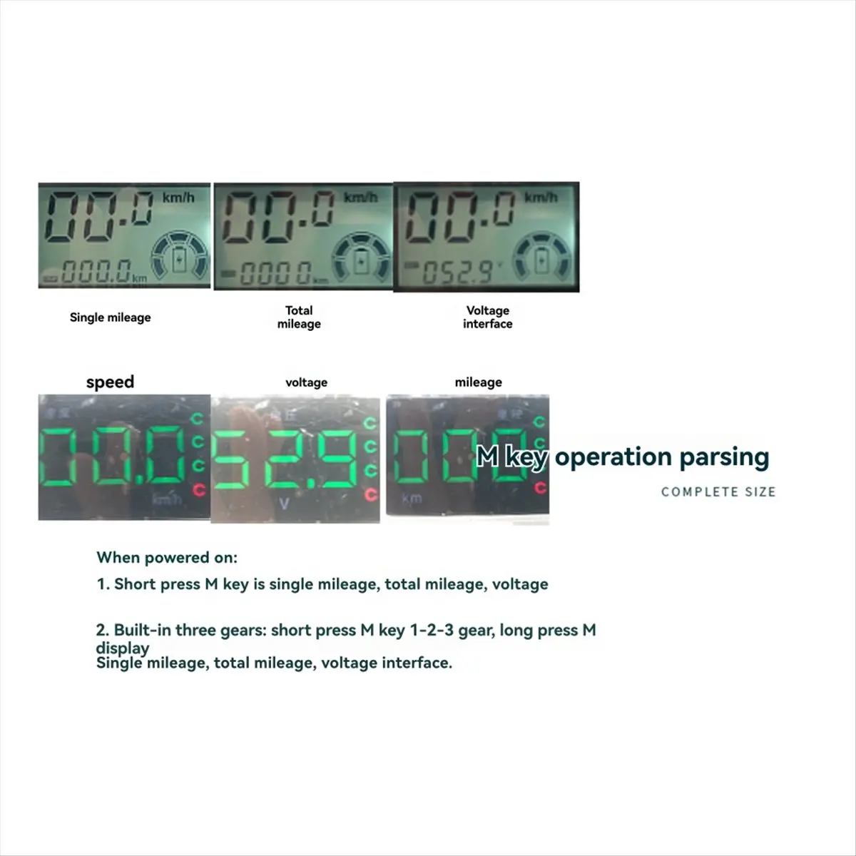 ABJV 1 زوج دراجة كهربائية خنق قبضة مع شاشة الكريستال السائل 36-60 فولت سرعة التحكم خنق ل E-الدراجة سكوتر مسرع