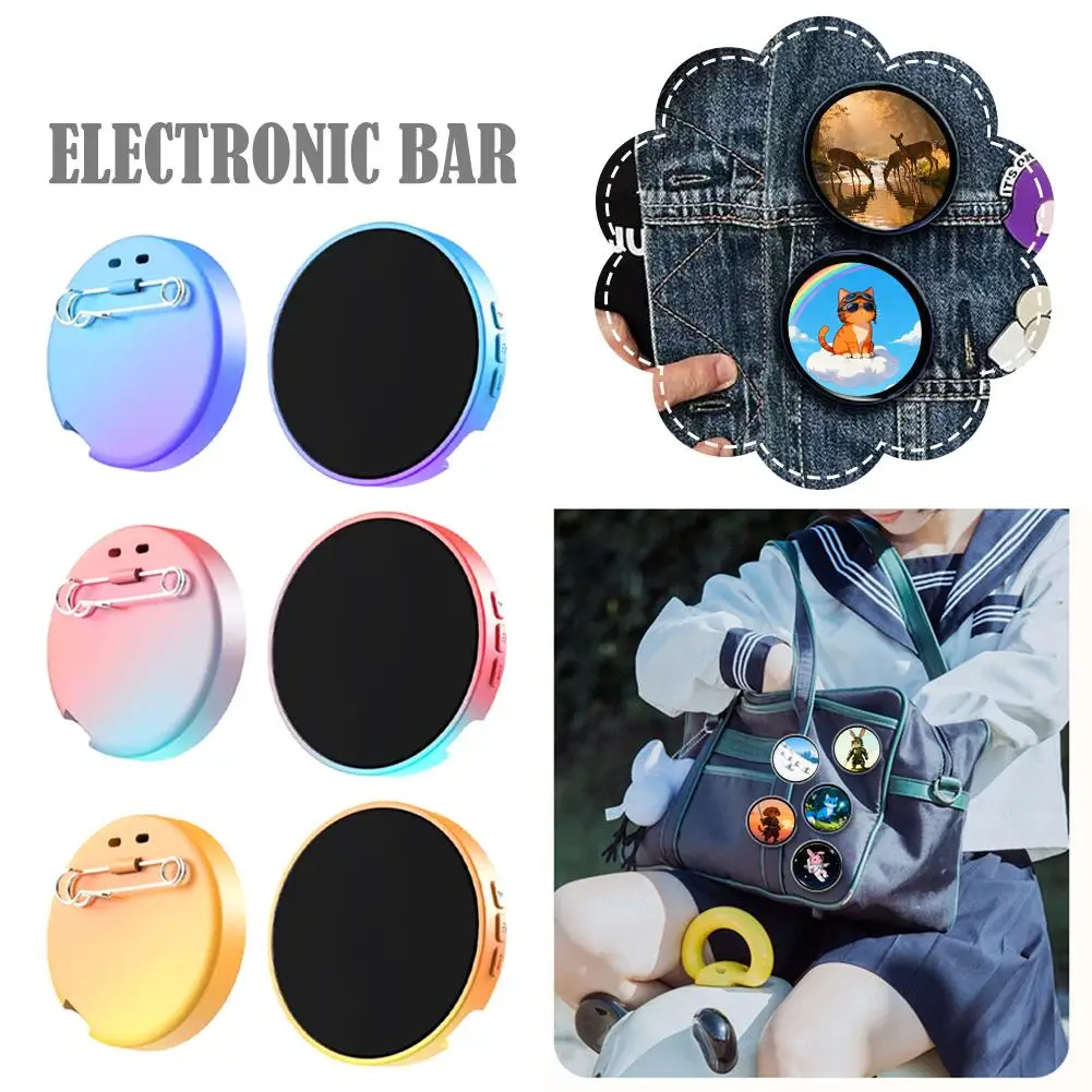 

Bluetooth Connection Anime Gradient Badge Circular Sm Art Touch Electronic Bar 2d Dynamic Intelligent Touch Display Screen App