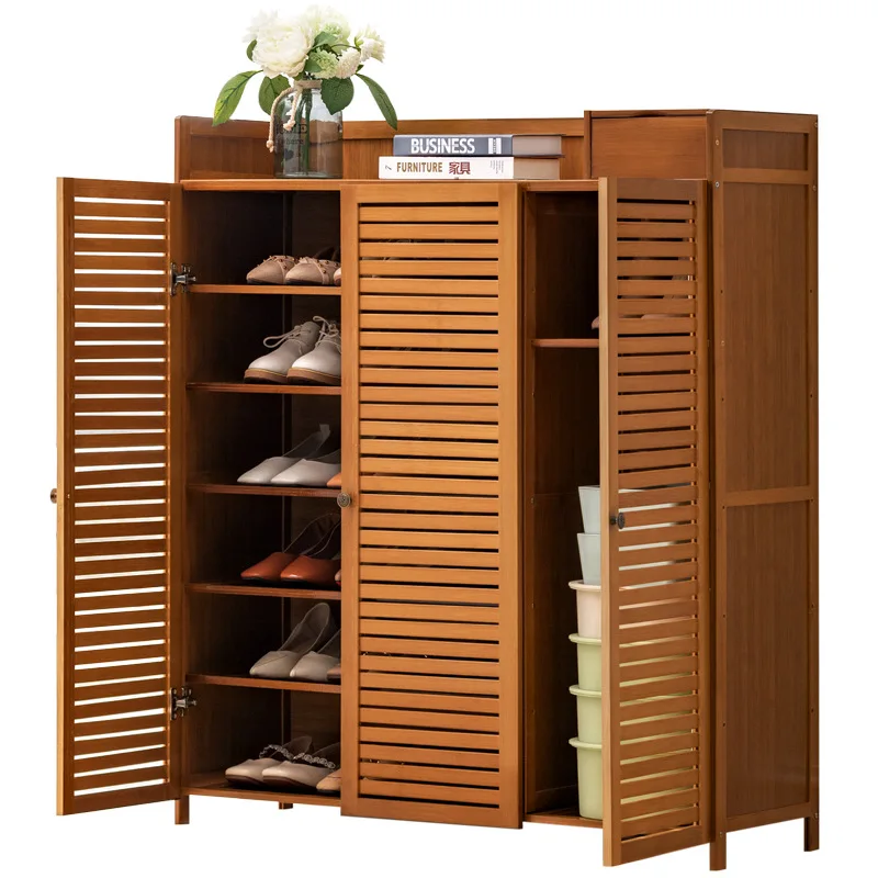 

Simple shoe cabinet storage, space-saving and breathable at the door of the home, Nanzhu multi-layer storage shoe rack