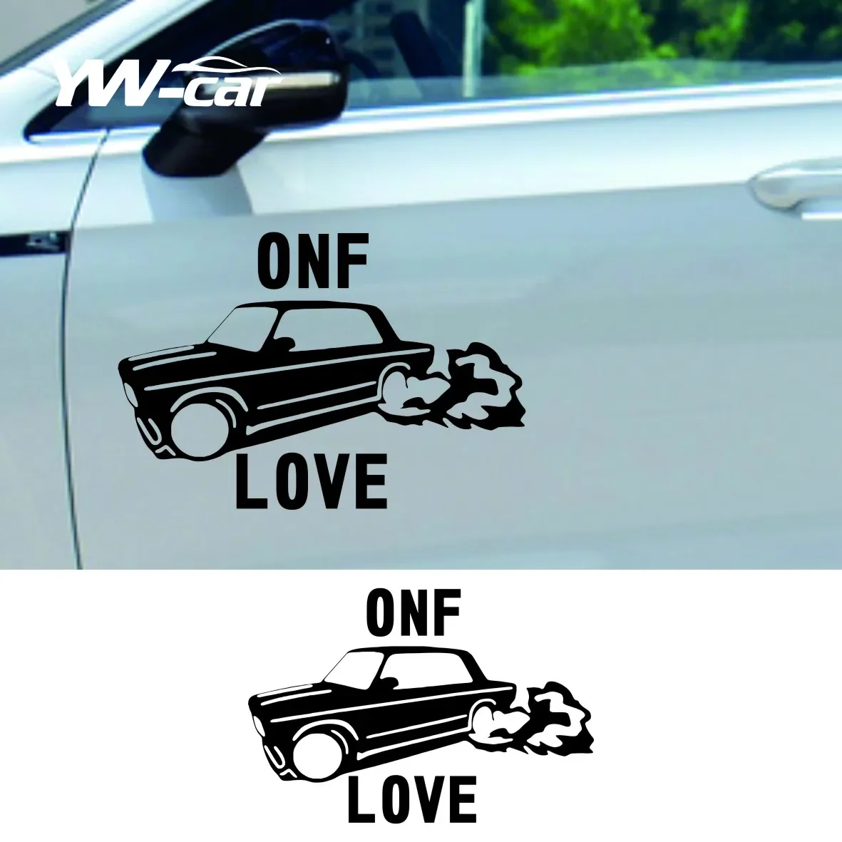 12*17.6cm 1-5 Pieces Car Sticker One Love For Vaz Lada 2107 Auto S Removable