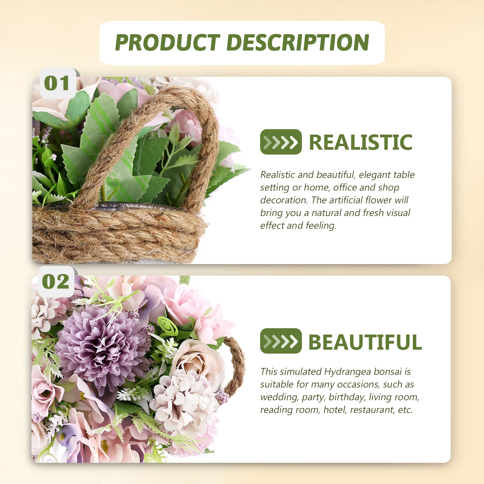 

Artificial Hydrangea Bonsai Simulated Flowers Realistic Home Office Wedding Party Decorative Fake Flower Ornament Scene Layout