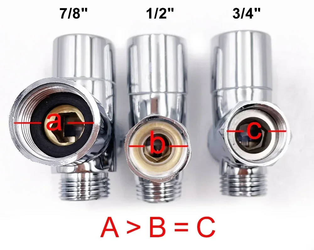 Bidet Chrome T Adapter with Shut-off Valve T Adapter 3-way 7/8\