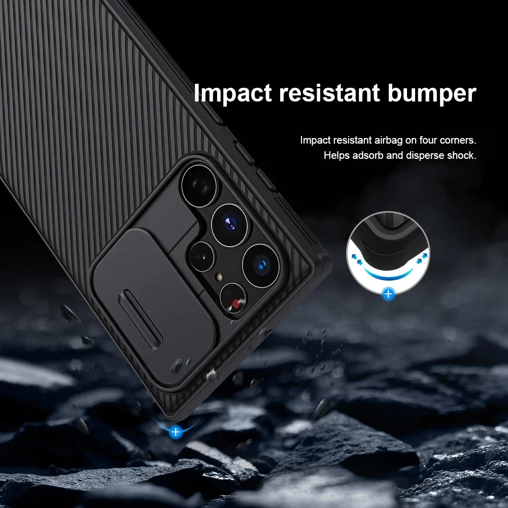 For Samsung Galaxy S24 S22 Ultra S23 FE Case Original Nillkin Slide Camera Lens Protect Cover for Samsung S24 S23 S22 Plus Cases