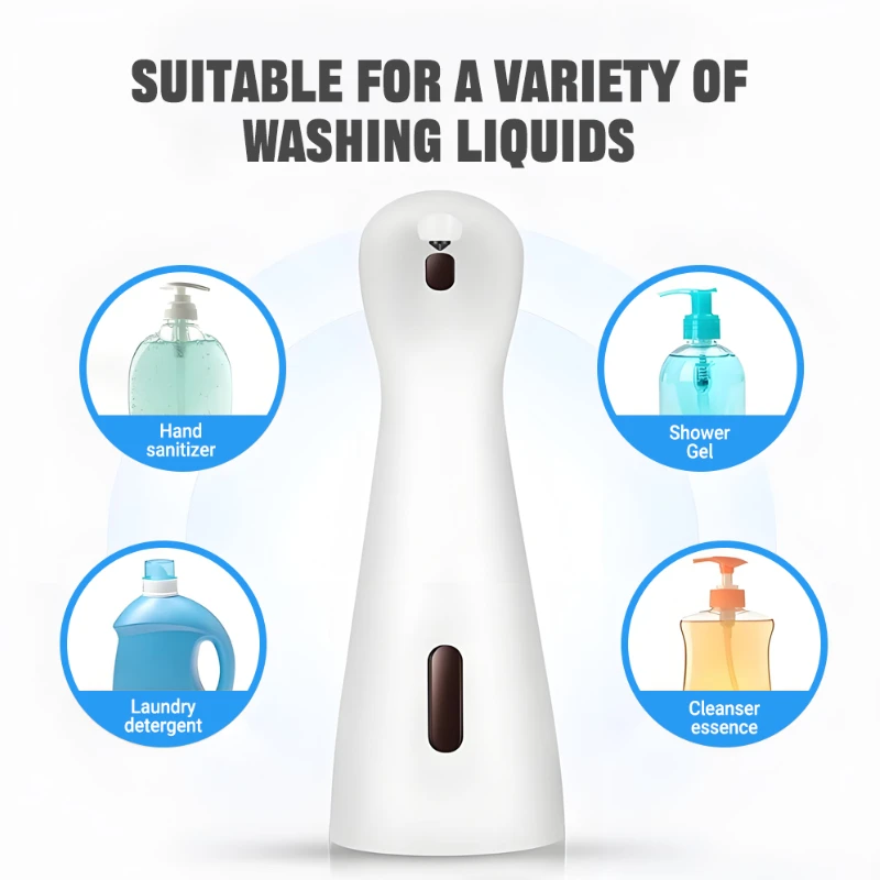 موزع صابون أوتوماتيكي خالٍ من اللمس بسعة 200 مل مادة ABS IPX6 تقنية مقاومة للماء مع طراز حديث لمطهر اليد