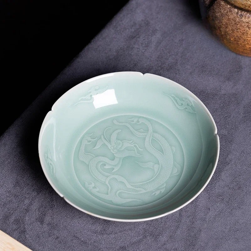Dry brewing table handmade pot pad, ceramic water storage Kung Fu tea set with household pot holder