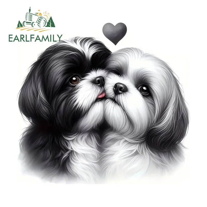 

EARLFAMILY Наклейки на автомобиль с милыми собачками, виниловые наклейки JDM для кемпера, доски для серфинга, бампера, окон, аксессуары для авто, маскировка царапин