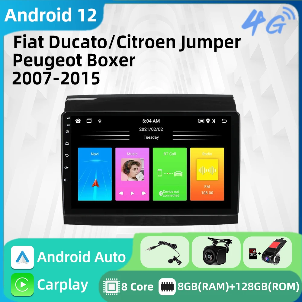 

Car Radio 2 Din Android for Fiat Ducato 2007-2015 Citroen Jumper Peugeot Boxer 2011-2015 Multimedia Stereo Carplay Autoradio 4G