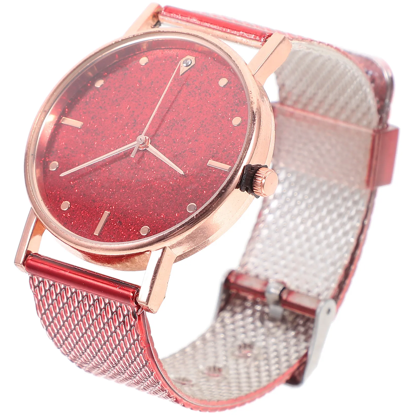 Elegant Women Watch Dial Quartz Wristwatch Imitation Strap Lightweight Classic Design for Daily Business