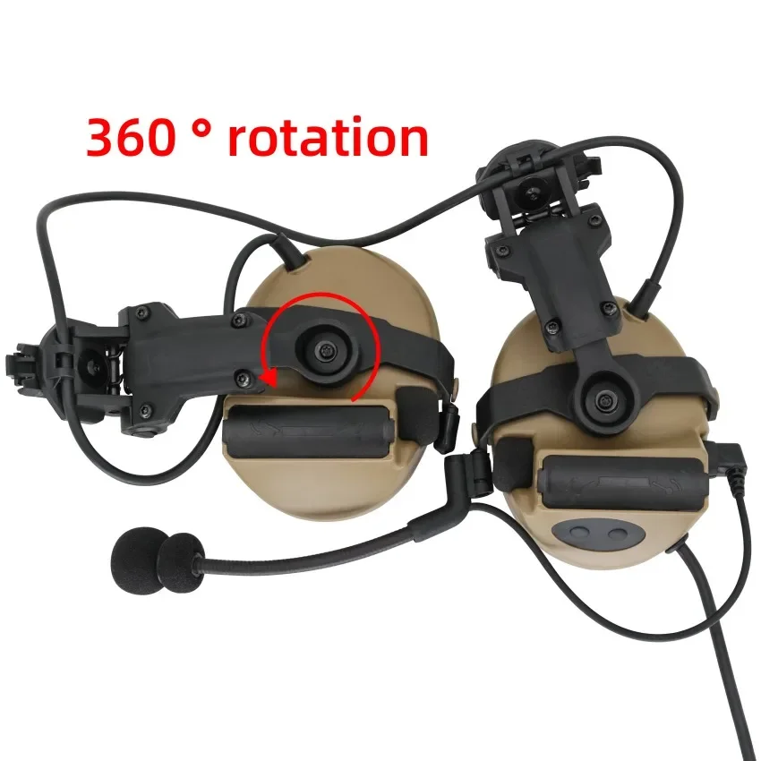 

Tactical Headset Electronic Shooting Earmuffs ARC Rail Mount Headset Comtac II Airsoft Sponge Hearing Protection Headset DE