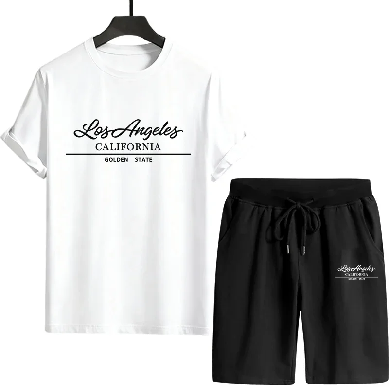 Men's Tracksuit Casual Quality Daily Wear Single Piece Versatile Sleeved T-shirt and Sports Short 2026 Summer Outdoors Jogging