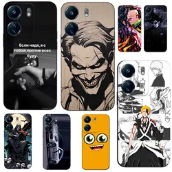 For xiaomi Redmi 13C 4G POCO C65 Case Phone Back Cover Soft Silicone Protective Black Tpu Case cute pattern skull