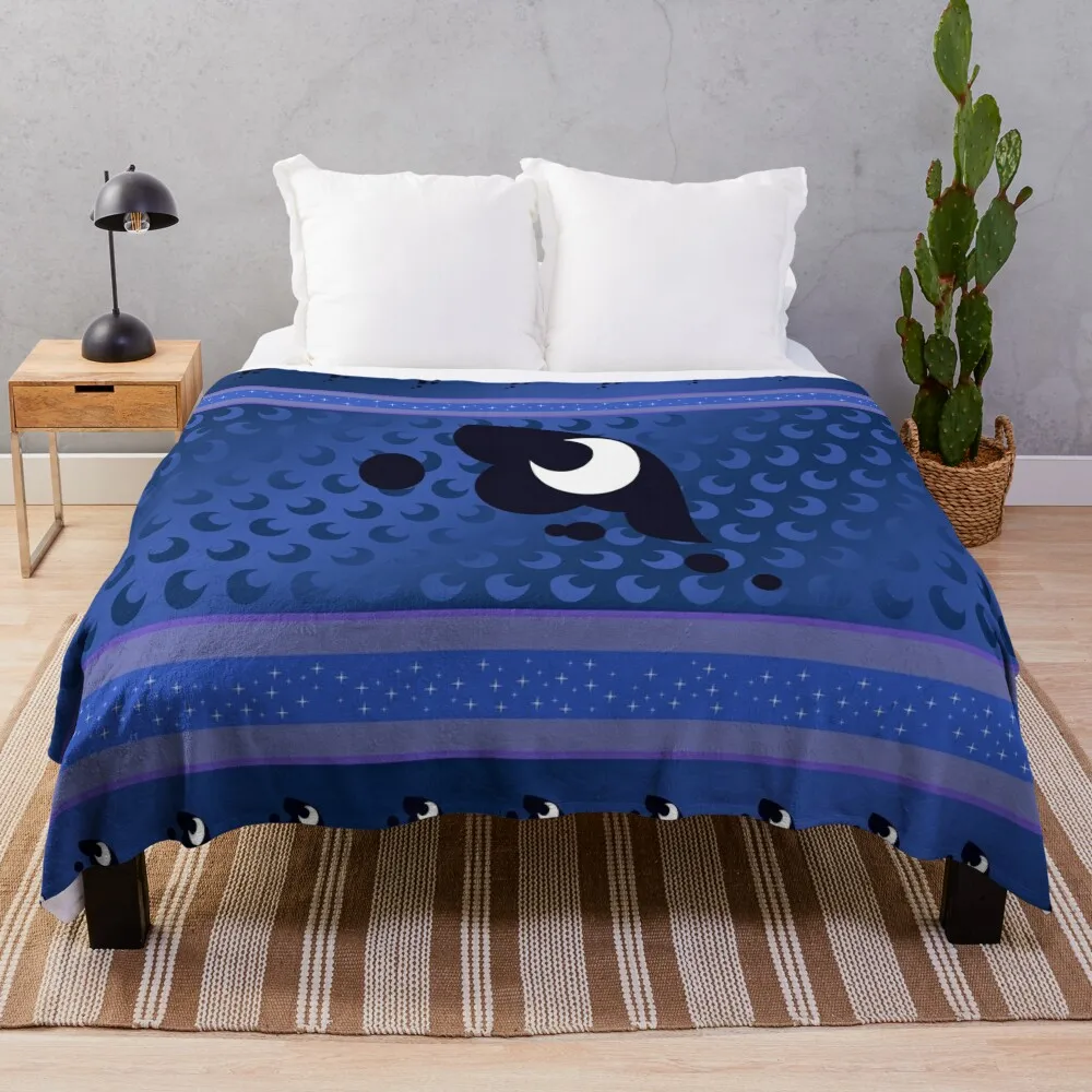 Princess Luna Night Dark Clouds Half Moon MLP Cutie Mark Sign Special v2 Throw Blanket Baby Camping Bed covers Sofas Blankets