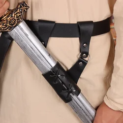 2 STKS Middeleeuwse lederen dolkhouder Zwaardholster met riem Verstelbare zwaardkikkerholster met riem Geschikt voor Halloween
