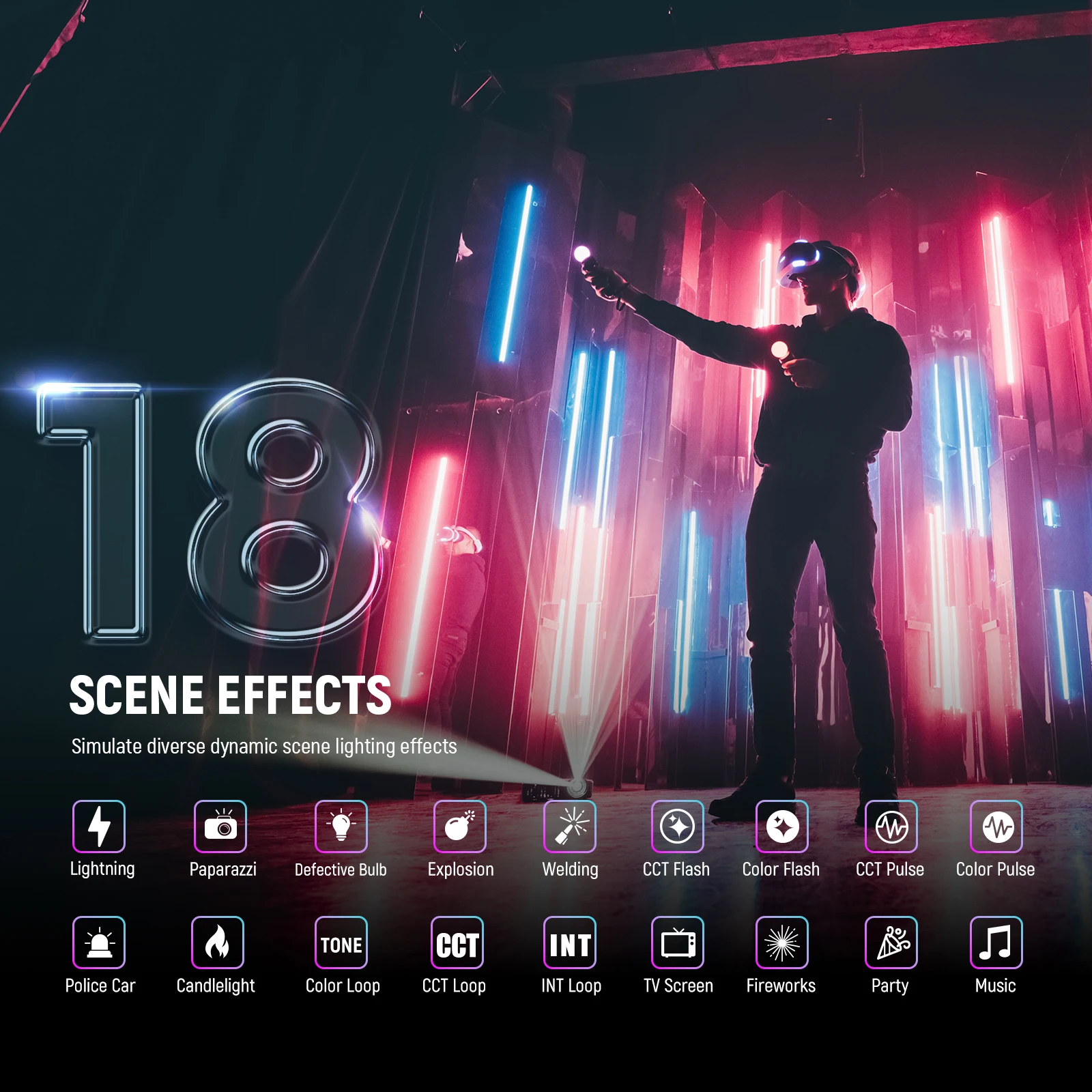 عصا إضاءة أنبوبية LED من NEEWER RGB2 مع باب معدني، تحكم بشريط اللمس/APP/2.4G، مصباح فيديو RGB مغناطيسي محمول باليد قابل لإعادة الشحن