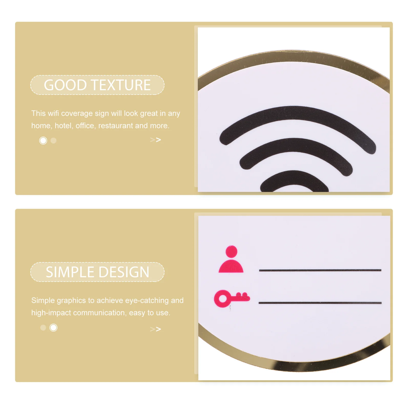 

Round Acrylic WiFi Password Sign Premium Hotel Wireless Network Indicator for Cafe Restaurant Office Decor Bright High Contrast