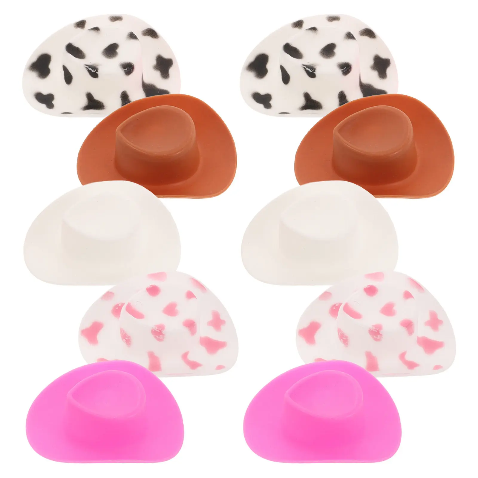 10Pcs Plastic Mini Western Cowboy Cowgirl Hats Small Cute Decorations Party Crafts Cupcake Toppers Cowboy Hats for Party
