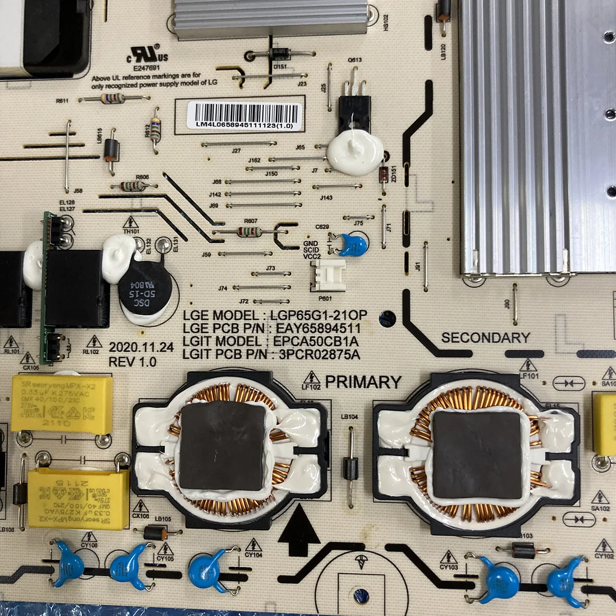 LGP65G1-21OP Power Board EAY65894511 EPCA50CB1A 3PCR02875A