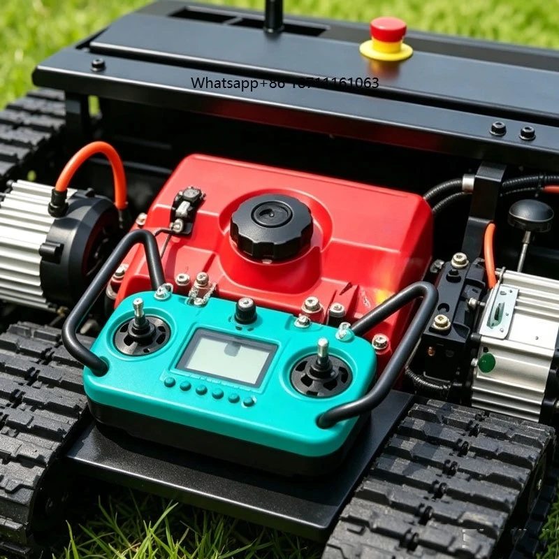 Crawler Lawn Mower Remote Control Grass Cutter with  Power for Orchard Grass Cutting and Uneven Terrain Vegetation Care