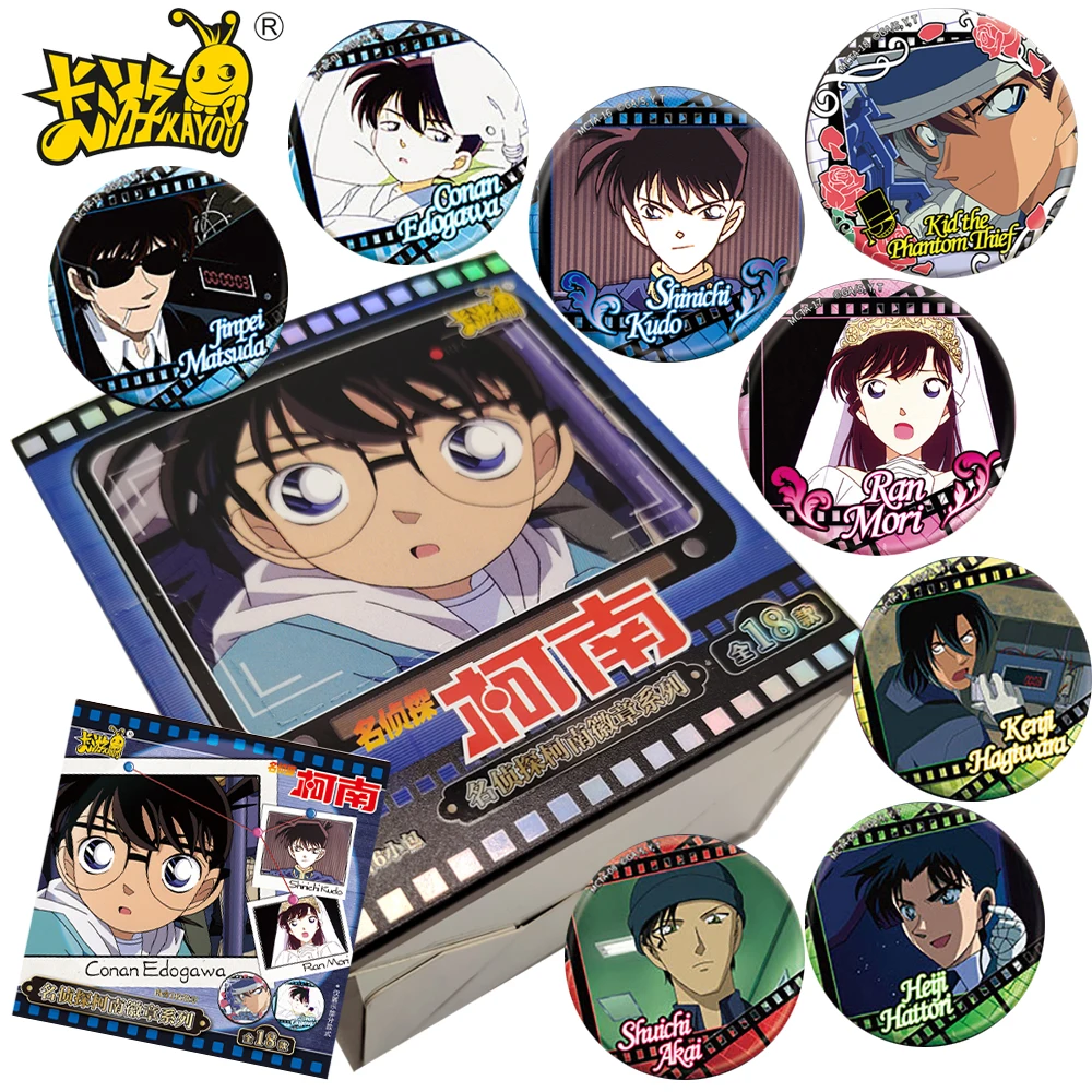 

New Kayou Detective Conan Badges Anime Peripheral Tinplate Brooches Bag Clothing Pendant Charming Christmas Gifts for Teens