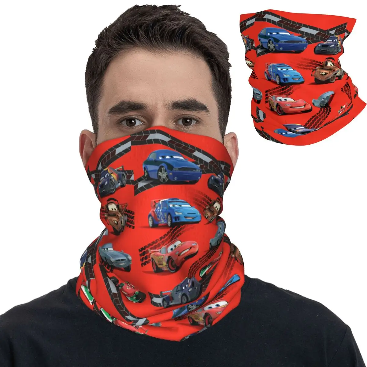 Cars Lightning McQueen Bandana Neck Cover Printed Mask Scarf Multifunctional Headwear Running Unisex Adult Windproof