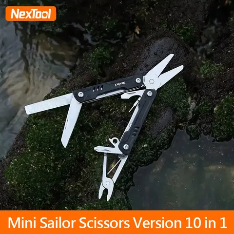 NexTool Mini Sailor Scissors Version 10 in 1 EDC Multitools Hand Pliers Tools Mini Pocket Folding Knife File Sim Card Pin Needle