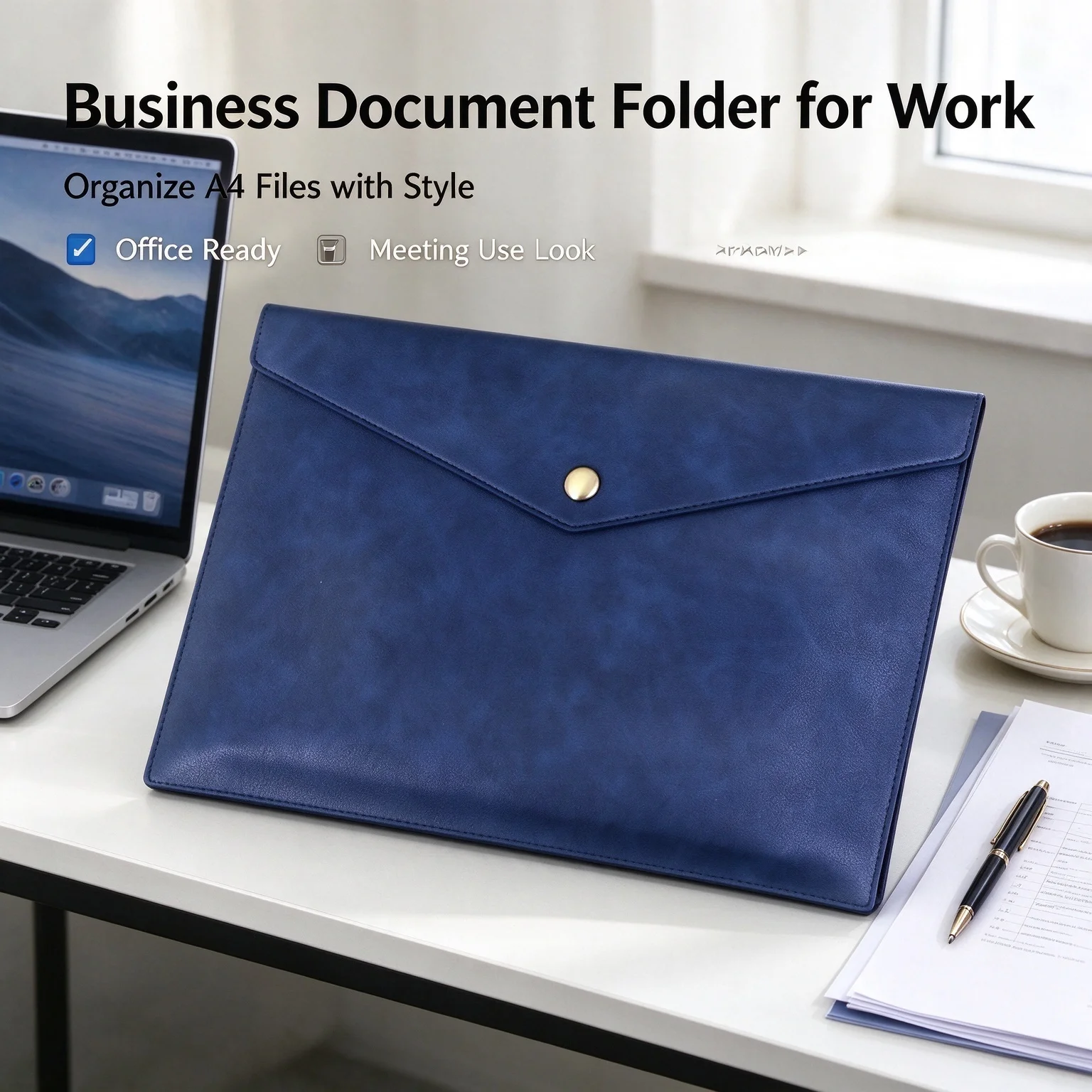 A4 file bag, men's large capacity file, data archive, large size, thick leather storage