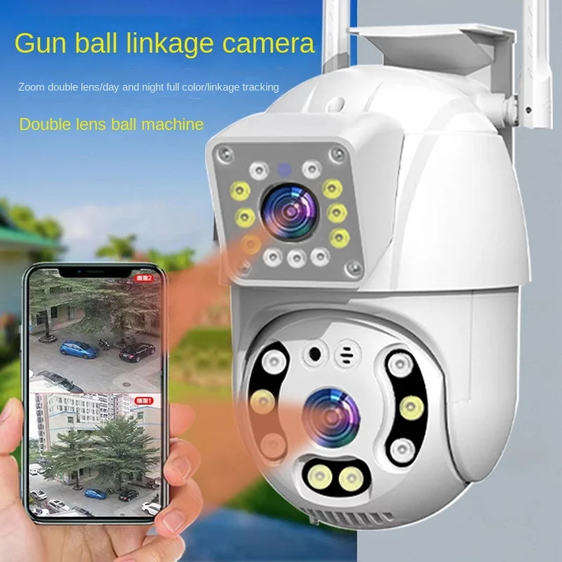 6MP Dual Lens Wide-angle 10X Zoom Auto Tracking  Two-way Talk Full Color Night Vision Weatherproof 4G SIM Security Camera CCTV