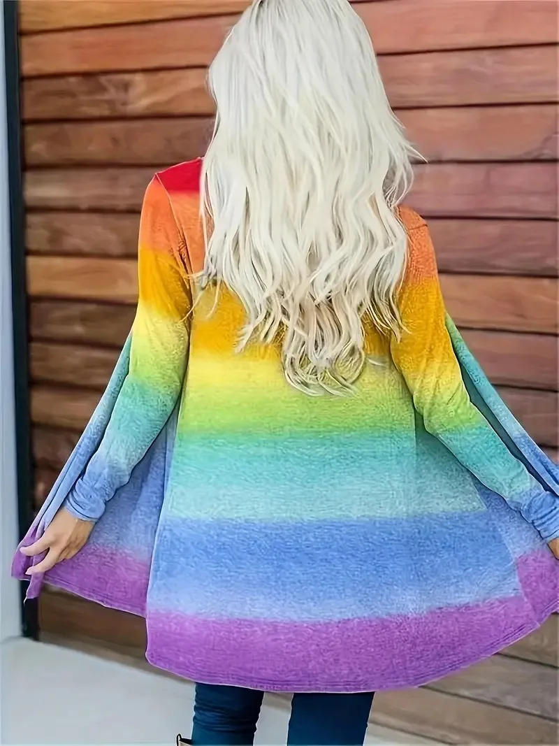 

Tie dye casual 2024 fashionable and comfortable women's autumn long sleeved cardigan design lazy new WL2