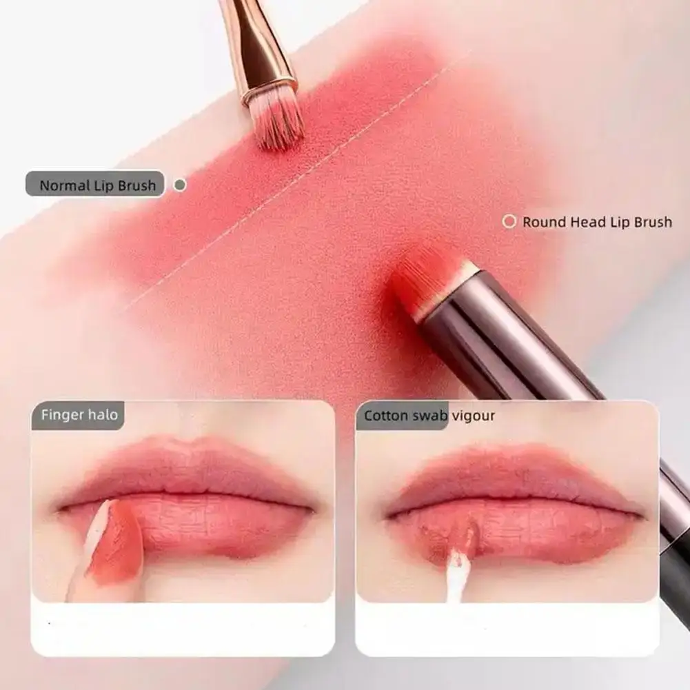 Multifunctional Round Head Lip Brush Professional Lip Brush Portable Soft Lipstick Brush For Girl Women Gift Makeup Tools