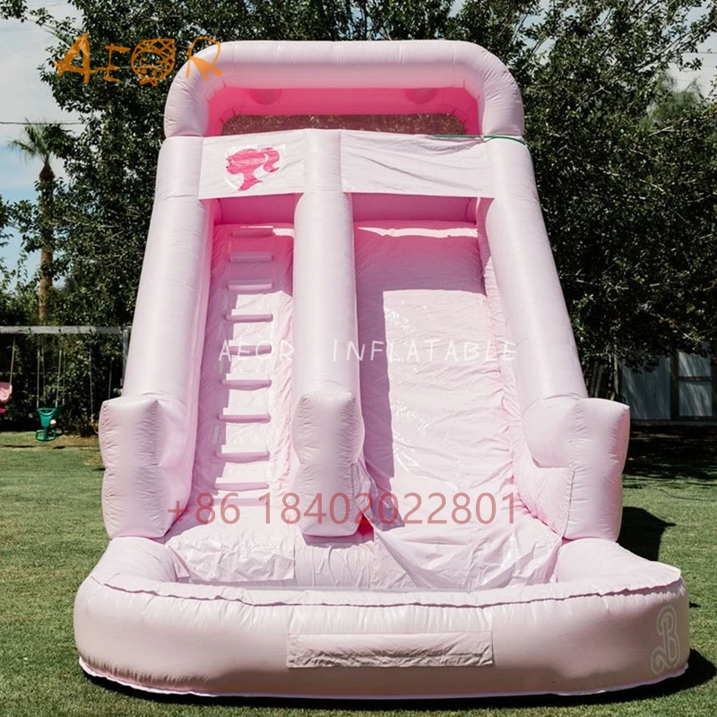 PVC Commercial pink water Slide White Inflatable Water Slide Kids Party Slide Outdoor For Rental Equipment