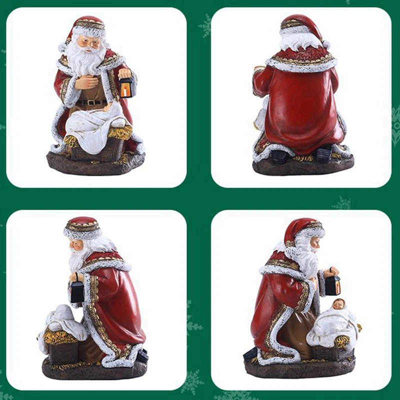 Fashion Home Desktop Crafts Santa Claus Home Decoration Christmas Decoration Resin Crafts Santa Claus Ornaments