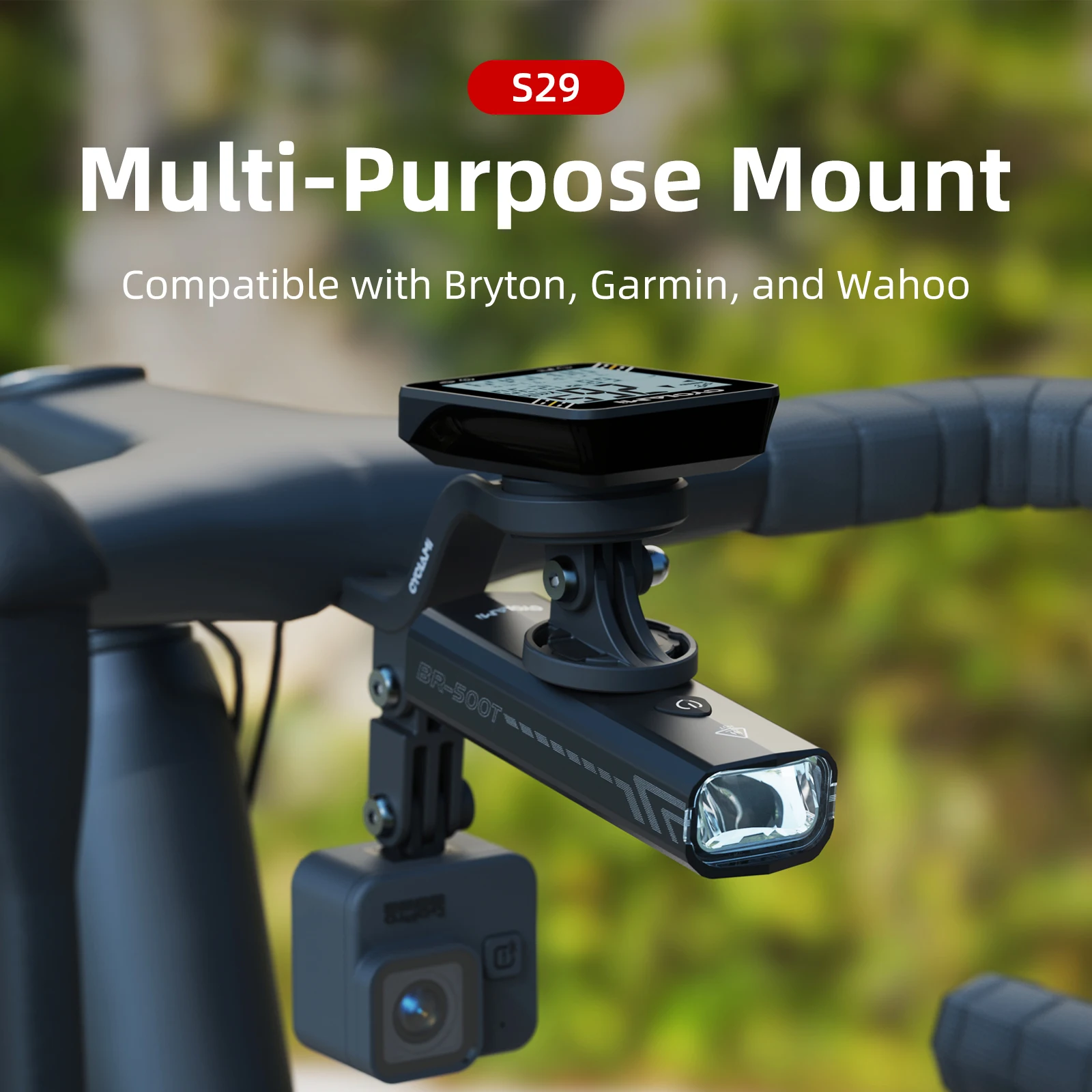 CYCLAMI Bike Mount Extender Sports Camera GoPro Headlight Bicycle Computer Bracket for Garmin Bryton Wahoo Cycling Accessories
