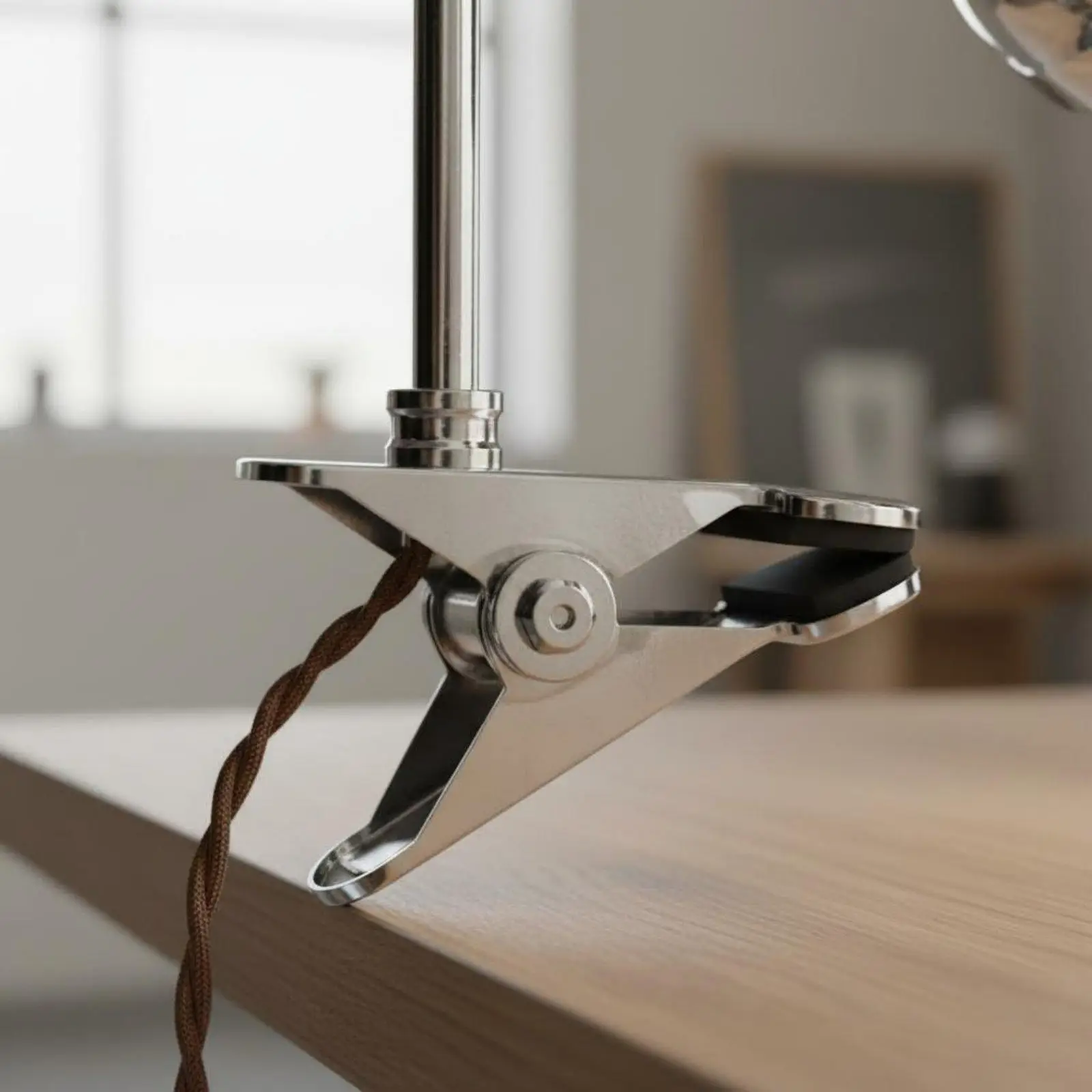 Modernist Metal Clamp Lamp for Detailed Work with Flexible Swivel Arm and Weighted Base Option Ideal for Study Room Decor
