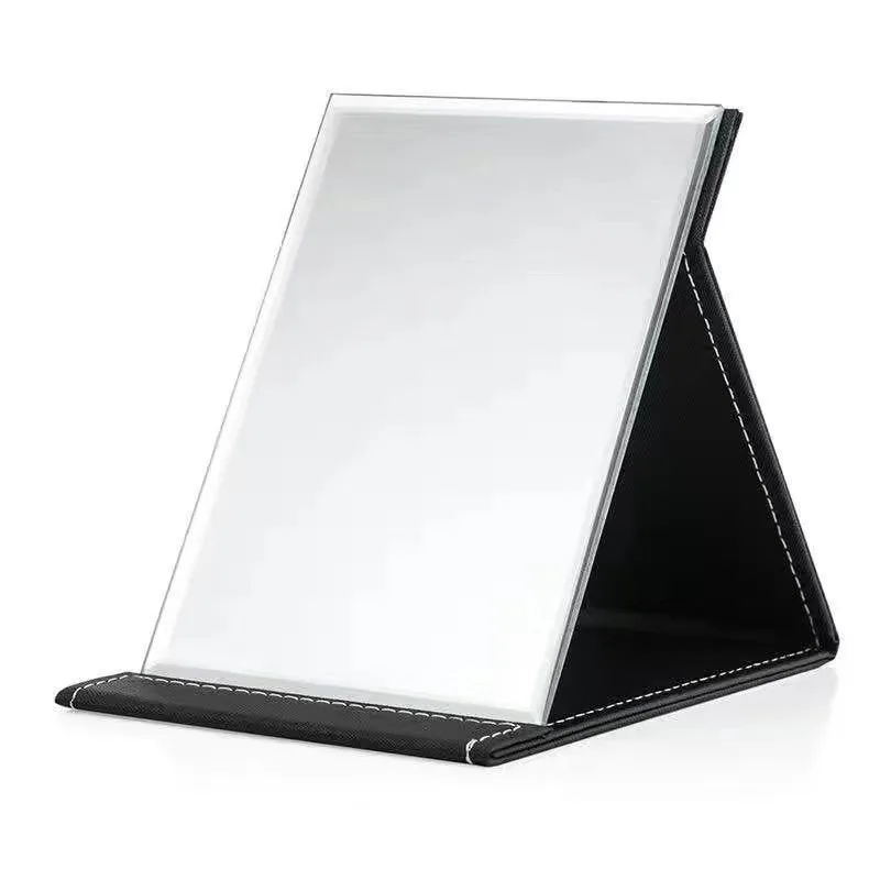 Folding PU Leather Case Vintage Desk Makeup Mirror Portable Vantity Cosmetic Smart Table Mini Beauty Mirror For Makeup