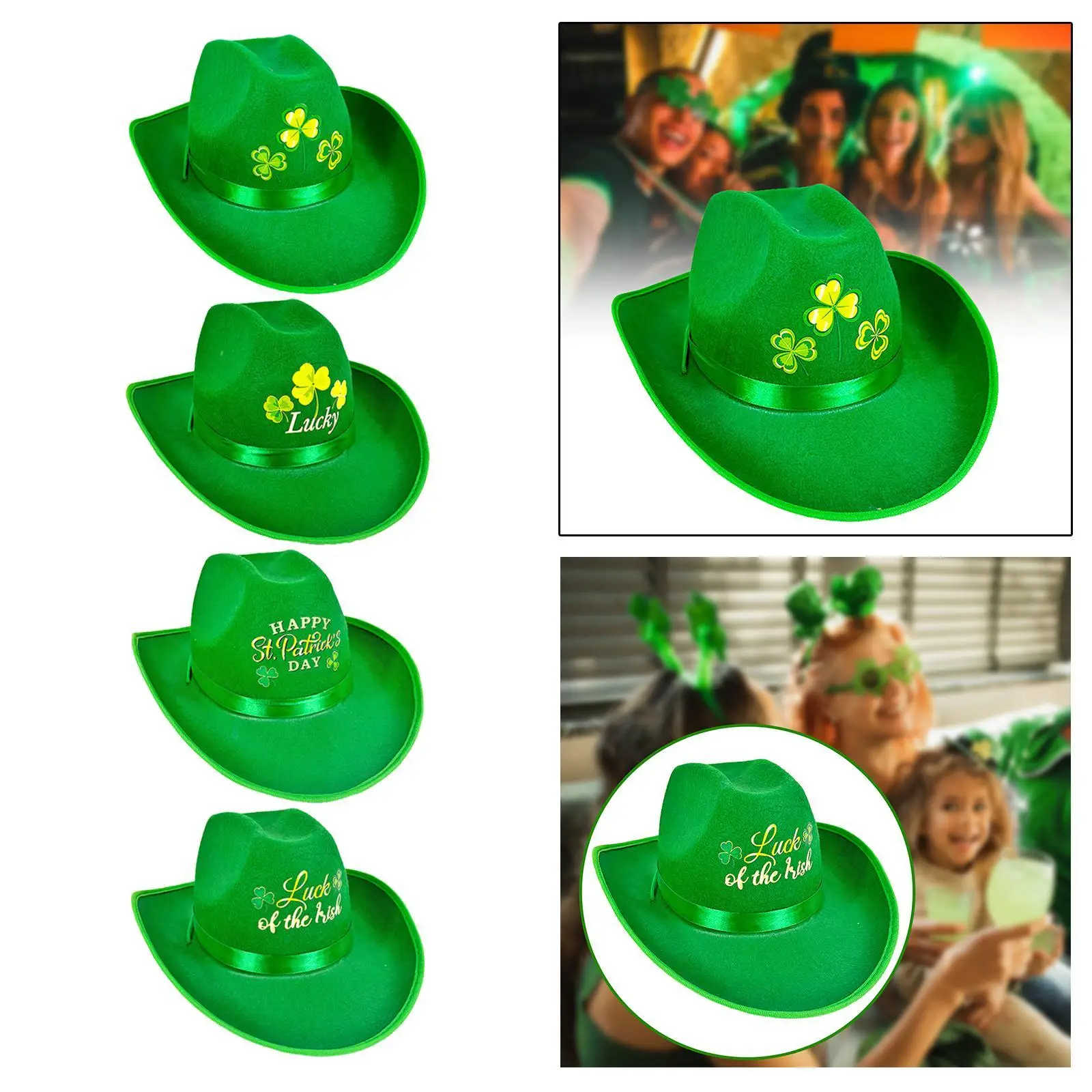 Chapéu do dia de São Patrício clássico duende verde cartola para celebração família reunião fantasia vestido desempenho decoração