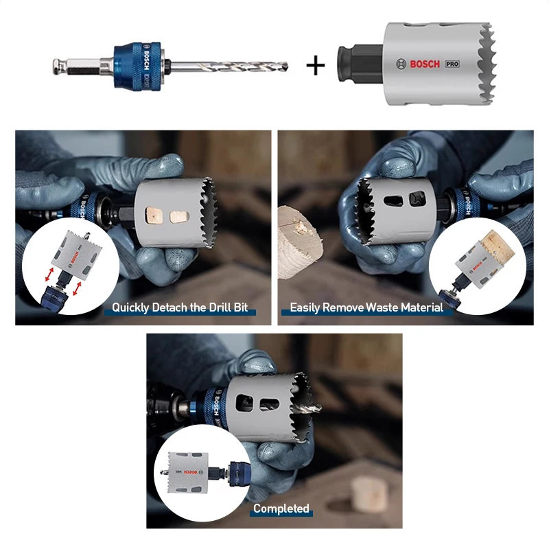 Bosch Lochsäge Professional Pro Series Bimetall-Kobalt-Hohlbohrer für Holz und Metalle Durchmesser 20-76mm Bohrer-Zubehör – Detail 10