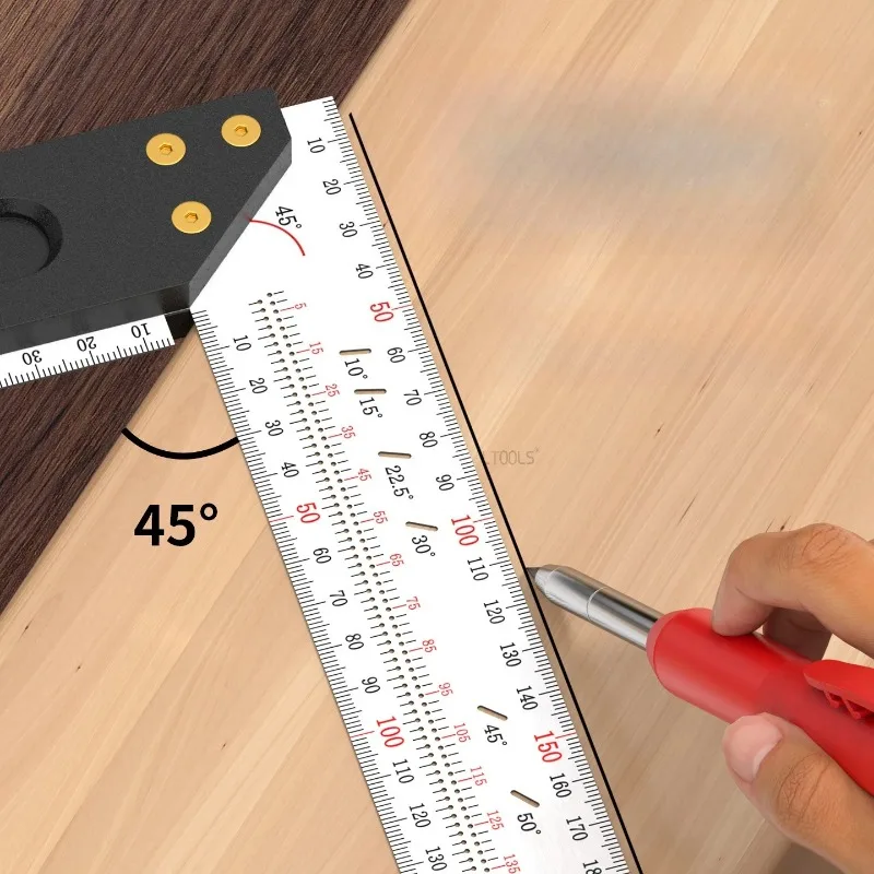 10-30cm 90 degrees Right-angle Marking Ruler Hole Location Multifunctional Stable Durable High Precision Wood Measuring Tools