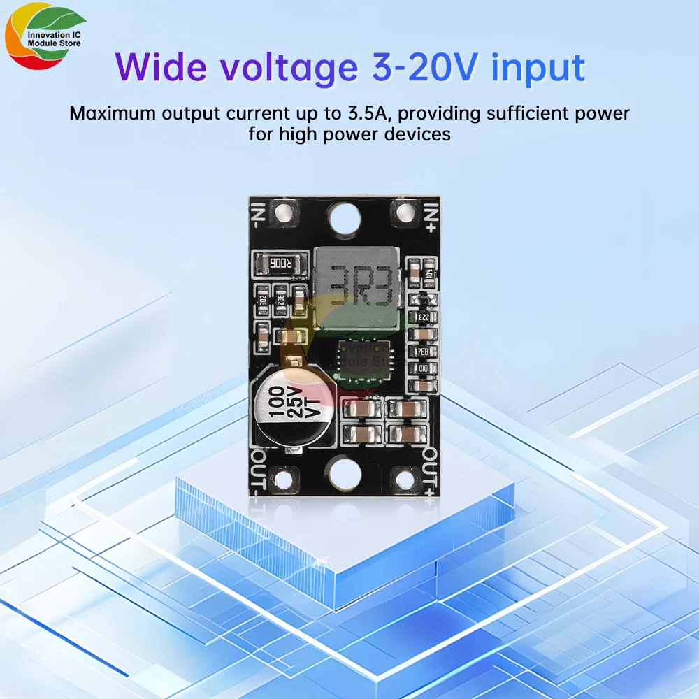 DC-DC Auto Lift Module Wide Voltage 3-20V Input to 3.3V/5V/12V Li-ion Battery Power Management Module Maximum 3.5A