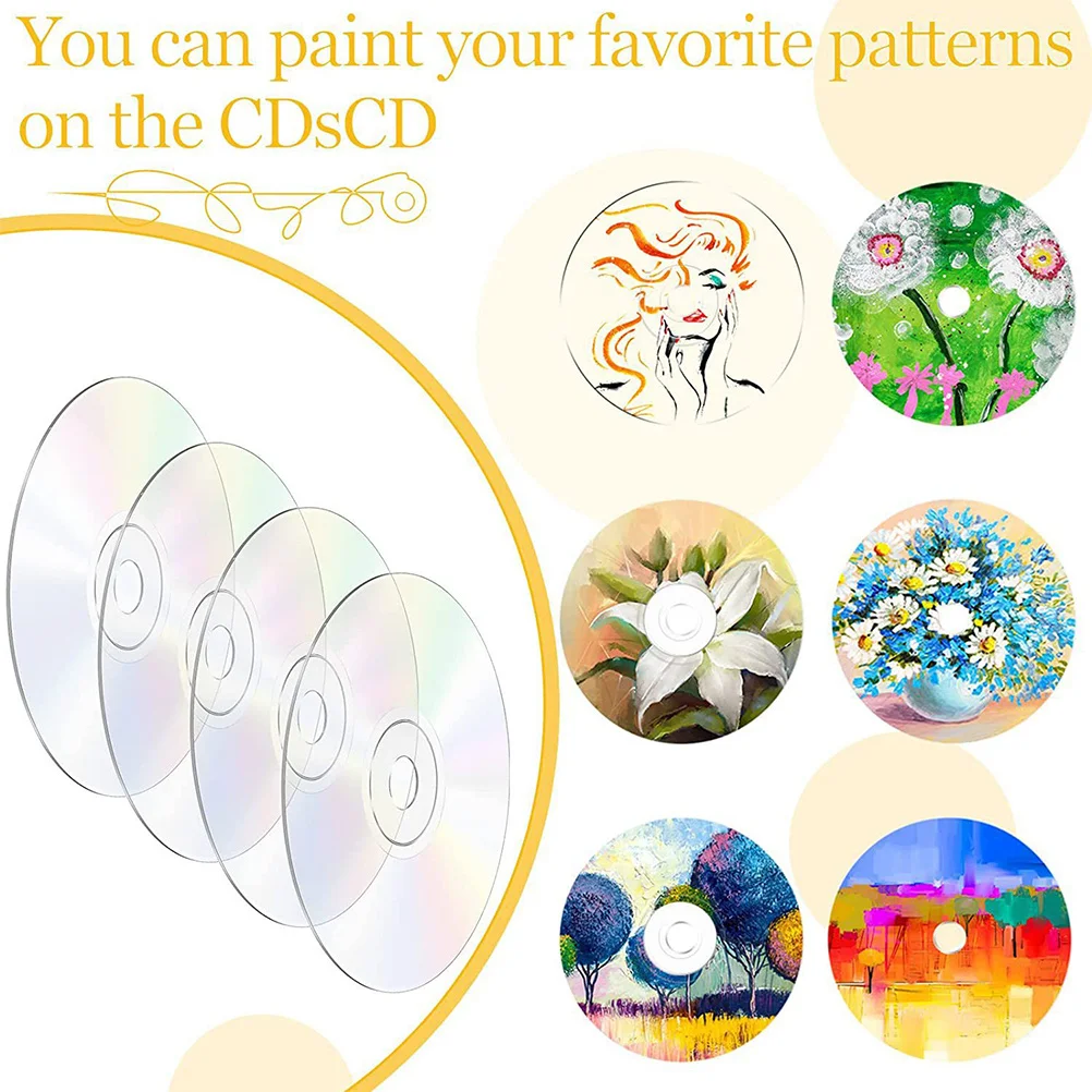 

10pcs Diy Aesthetic Wall Clear Cd Discs For Home Decor Handmade Craft Painting Wall Decoration Transparent Cds Blank Discs