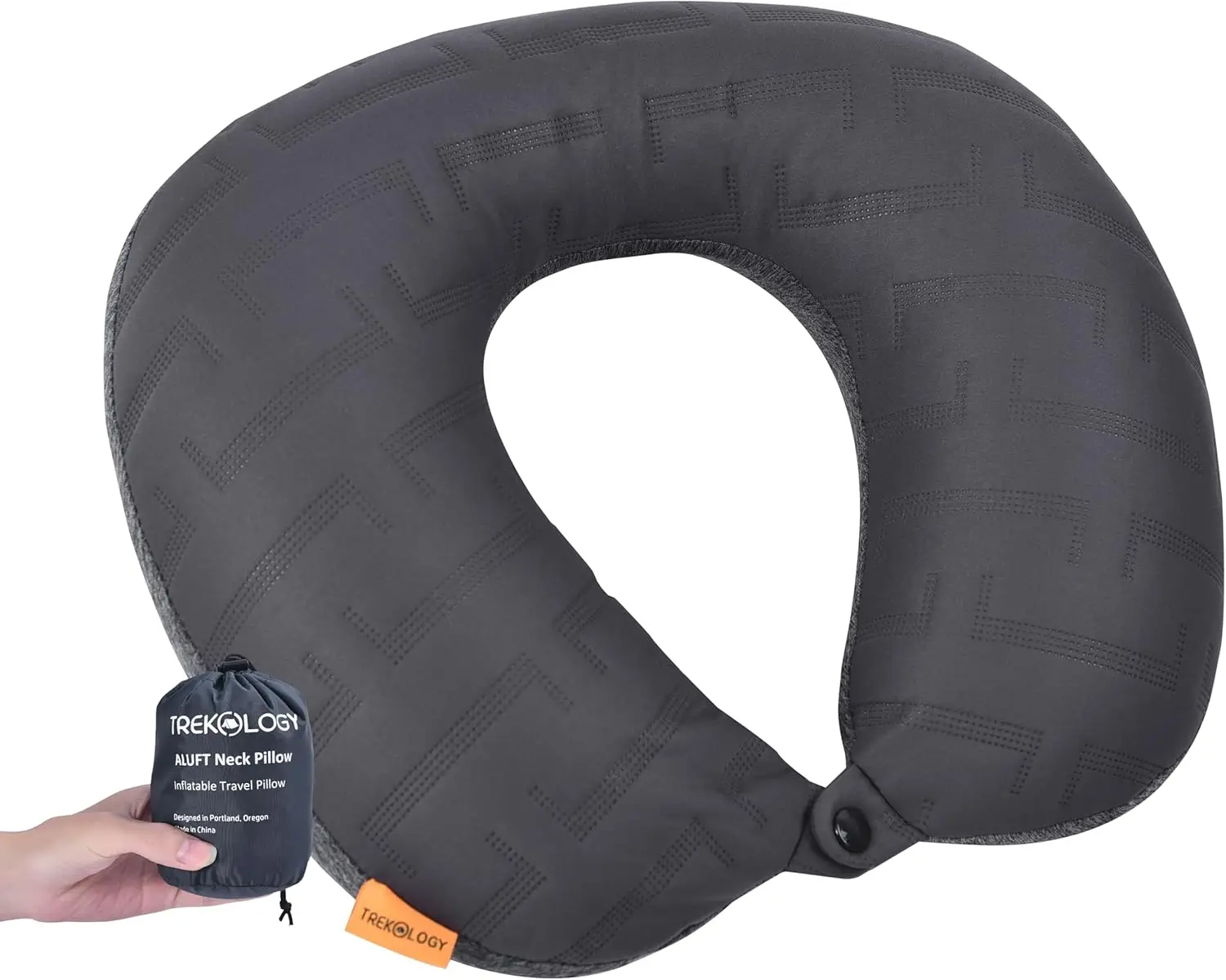 Ergonomic Inflatable Neck Pillow for Travel, Airplanes, and Office - Adjustable Support, Washable Cover, Ultra-Light & Portable