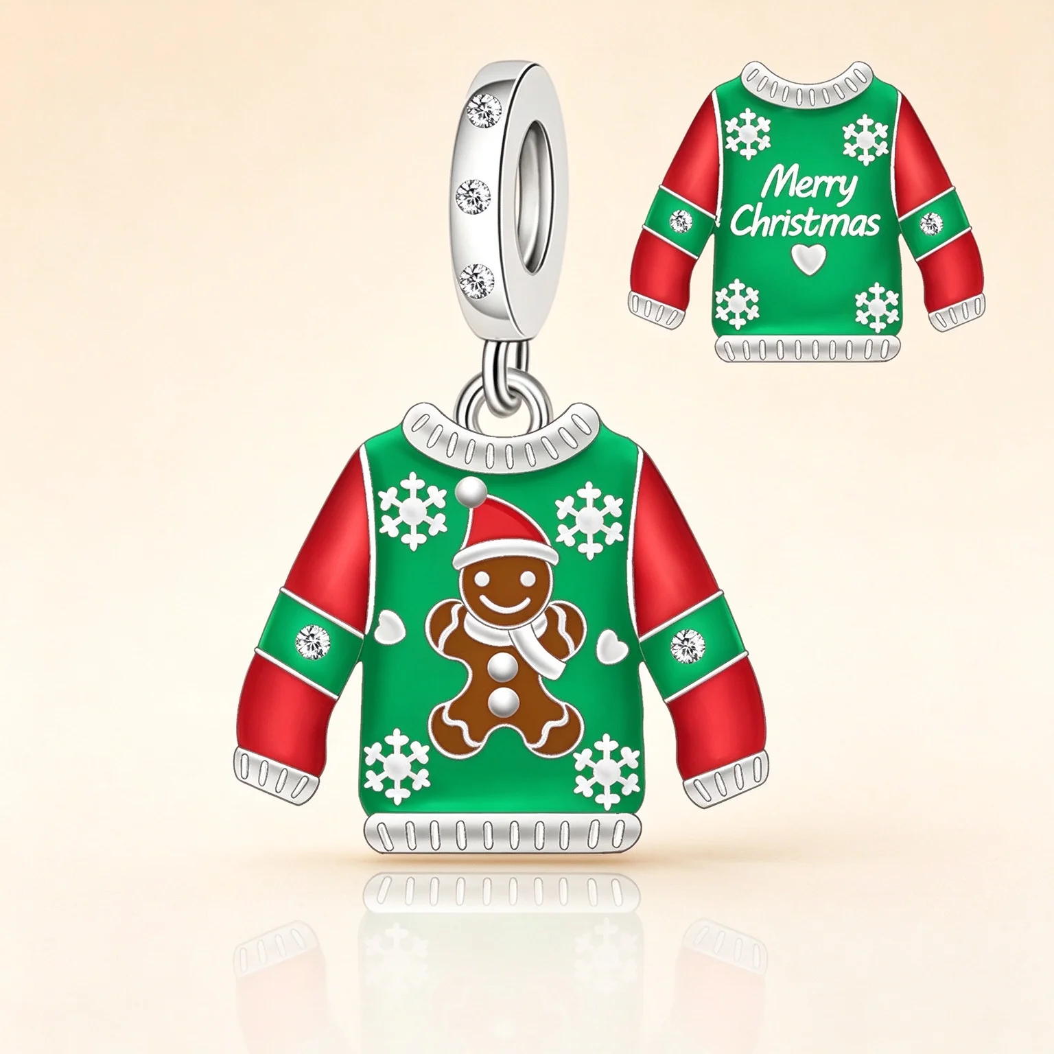 Christmas Sweater Pan Charms Pendant Fit Original Bracelet Jewelry DIY Mother Christmas Eve Valentine Family Guardian Gift Her
