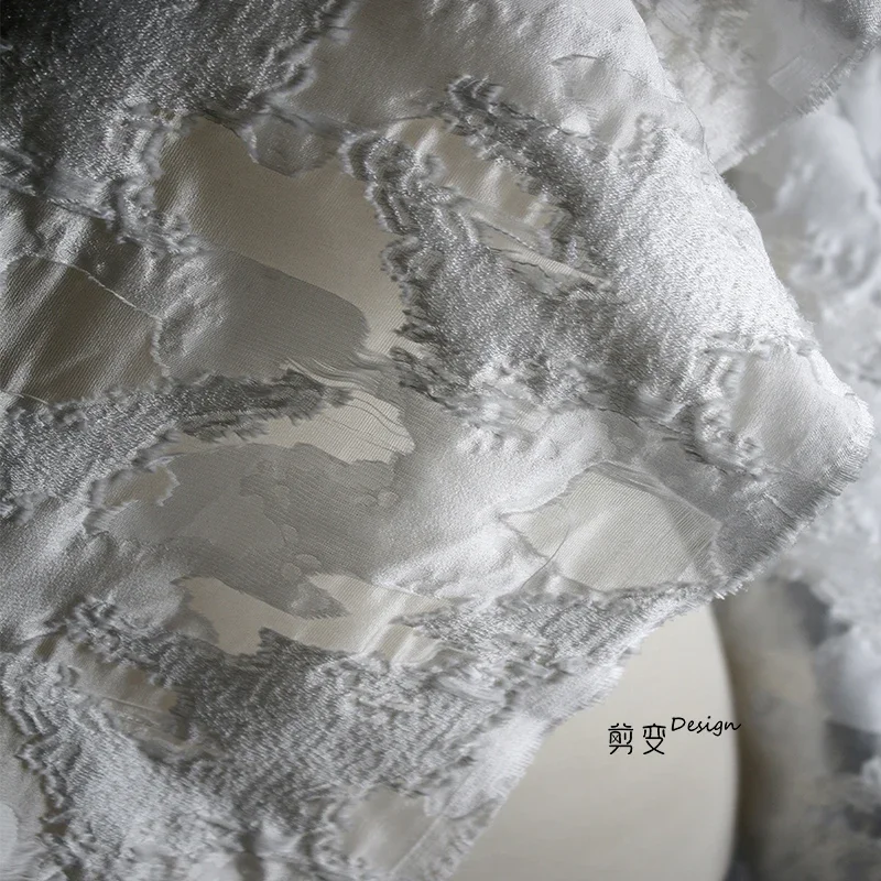 

Block Jacquard Perspective Layer Relief Fabric Three-dimensional Texture Dress Top Dress Cut Designer Fabric