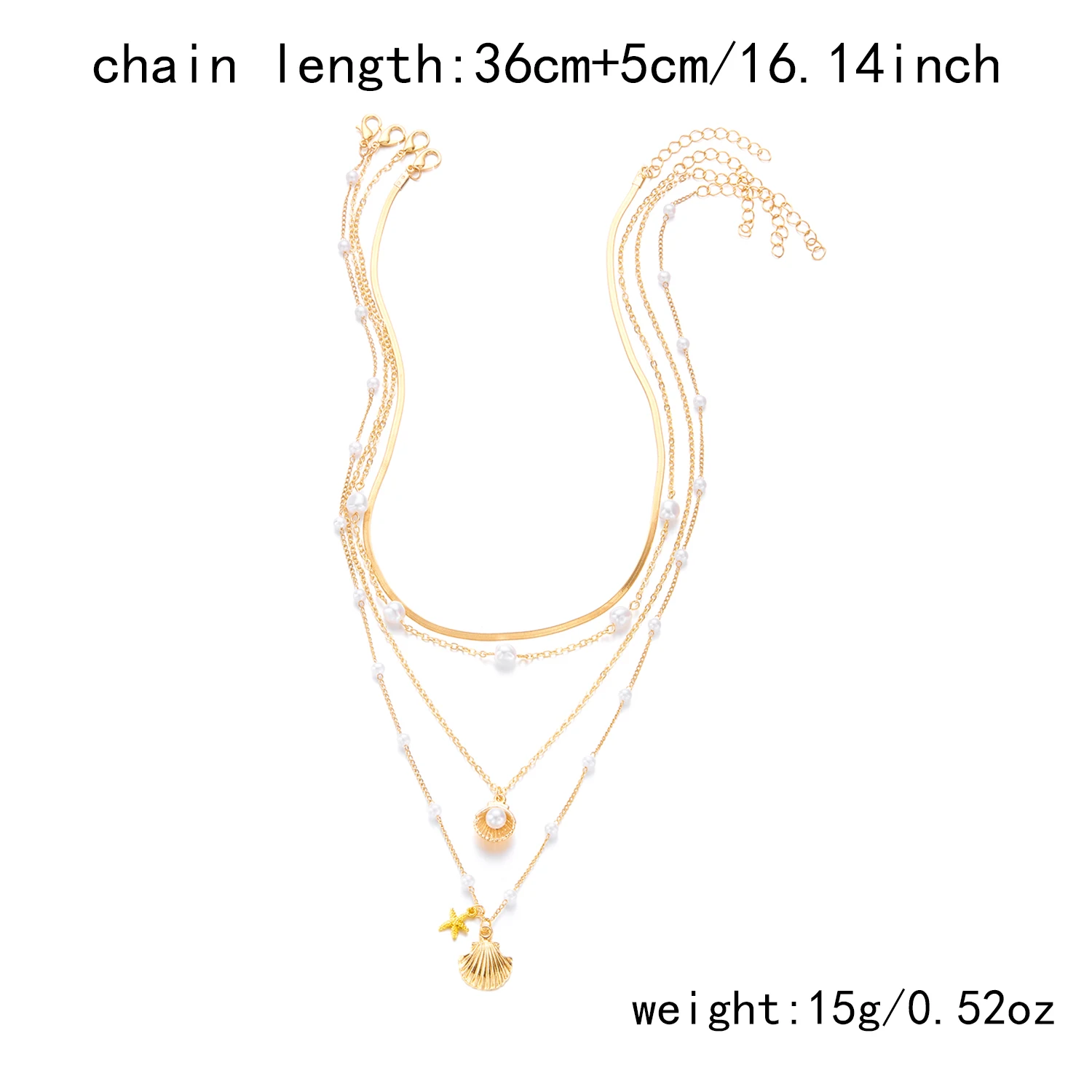 Bohemian Beach Rice Beads Imitation Shell Starfish Pendant Multi-layer Necklaces for Women Summer Holiday Jewelry Accessories