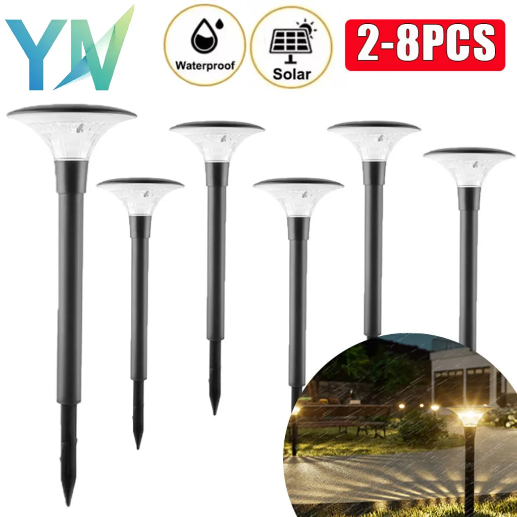 

2-8PCS Outdoor Solar Garden Lights IP65 Waterproof Stake Decorative for Villa Courtyard Lawn Patio Landscape Evening Glow Decor